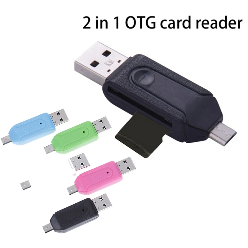 2 в 1 USB OTG кардридер Универсальный Micro TF/SD удлинитель для телефона переходник |