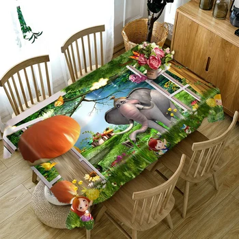 

3D Tablecloth polyester Dinner Party Coffee Table Cloth Round Rectangular Waterproof Table Cover Home Decorative Pillowcase