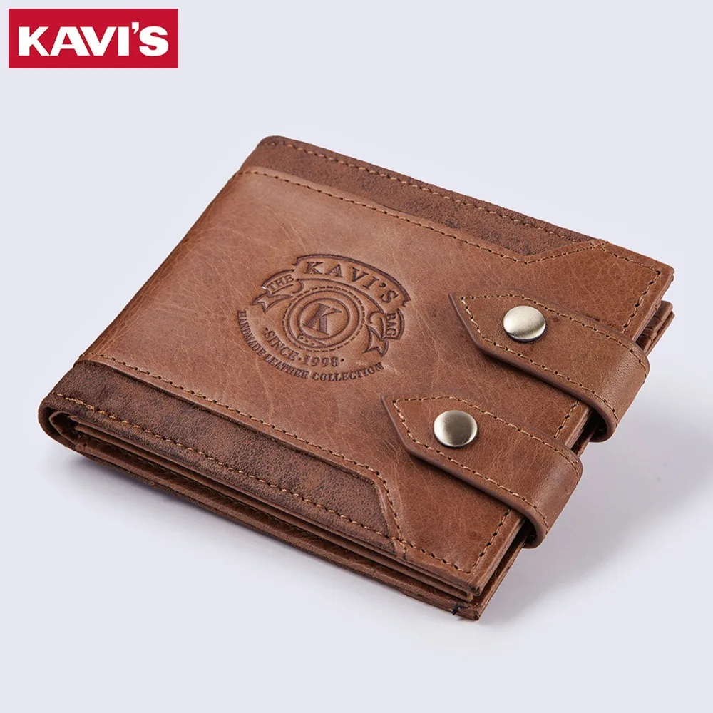 

KAVIS Design High Quality Genuine Leather Men Wallet Coin Purse Mens Small Walet Portomonee PORTFOLIO for Male Card Holder Mini