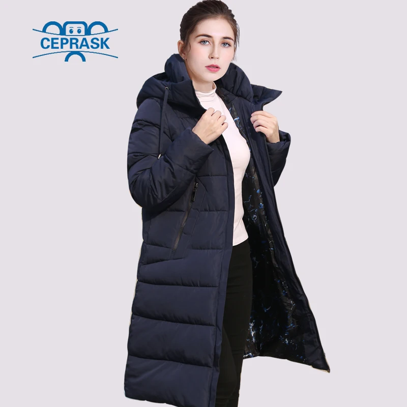 Kopen CEPRASK 2019 Nieuwe Verdikking Winterjas Vrouwen Parka Plus Size 6XL Lange Modieuze vrouwen Winter Jas Hooded Warm Down jas