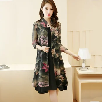 

2019 New Fashion Women Two Piece Set Dress Floral Chiffon Sexy Sleeveless Blouse Dress Female Summer Casual Sets