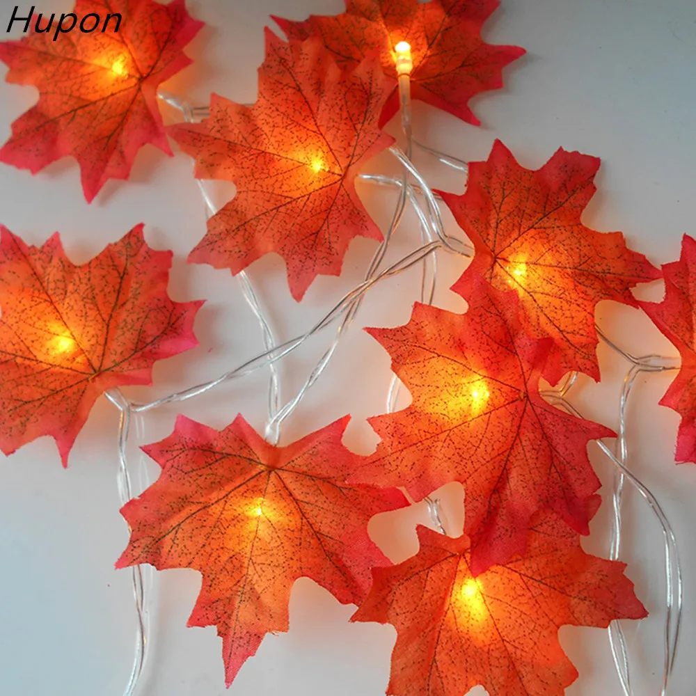 1.5M 3M 20 Lights Maple Leaves Garland Led Fairy Lights for Christmas Tree Decoration Autumn String Light Festive DIY Decor