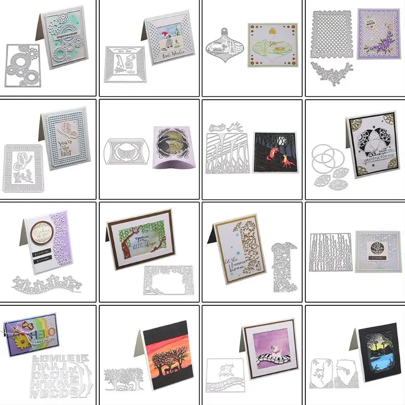 

Cartoon tree animal alphabet Flower Metal Cutting Dies Stencil DIY Scrapbooking Album Stamp Paper Card Embossing Crafts Decor