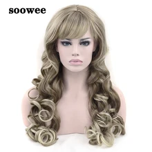 Soowee 75 см Длинные Синтетические волосы волнистые коричневый блонд парики вечерние волосы косплей парик Головные уборы Аксессуары для волос для женщин