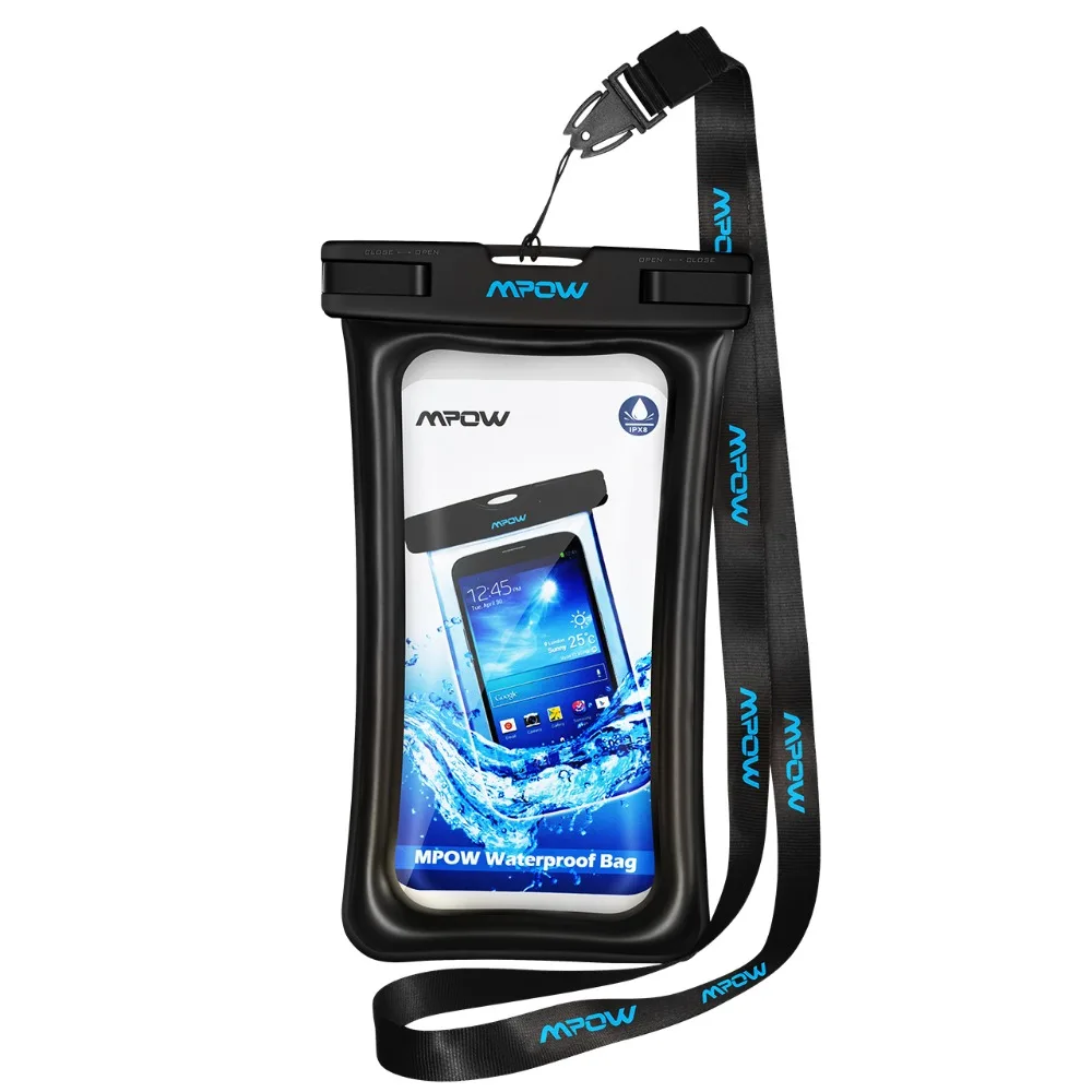 1pcs Mpow IPX8 Floatable Waterproof Bag Case Universal 6.5 '' Underwater Phone Pouch For iPhone Samsung Huawei Cellphone Dry Bag