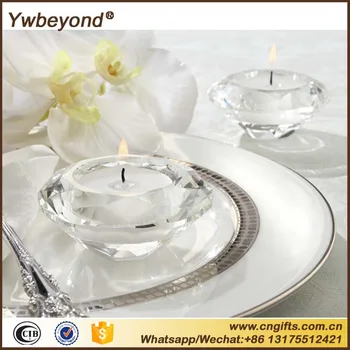 

free shipping 10pcs/lot crystal diamond candle holders candle sticker in box wedding bridal showers party table decoration gifts