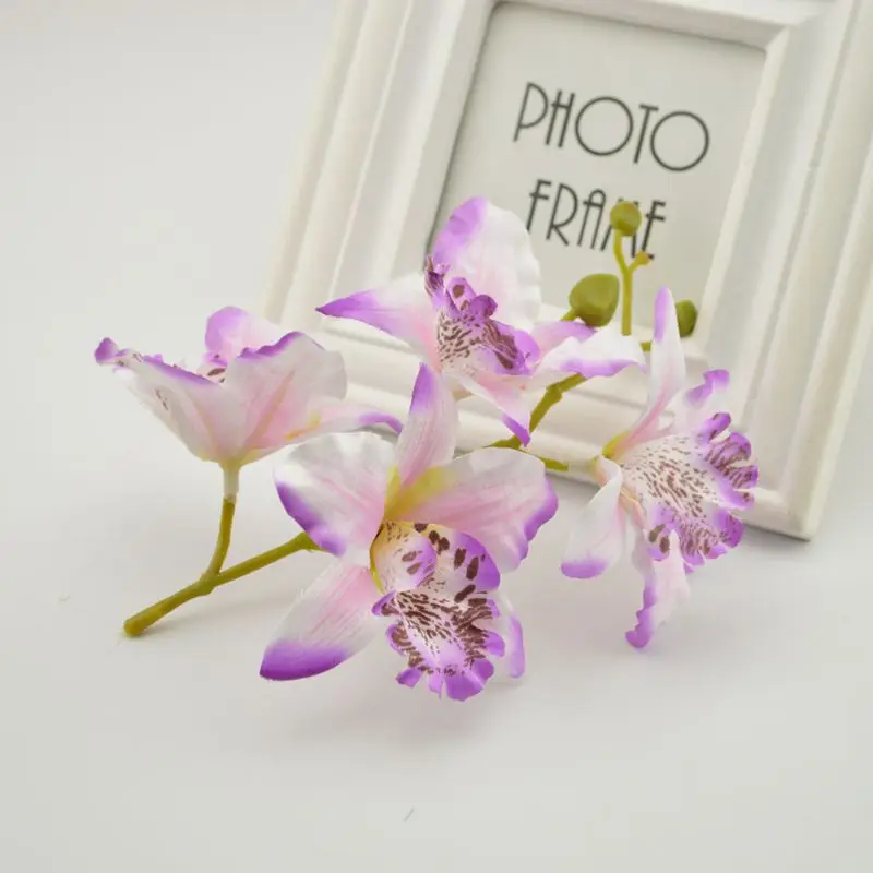 1 шт. Свадебные фаленопсис Баттерфляй моли искусственная Орхидея орхидеи цветы для украшения дома, оптовые продажи декоративные искусственные цветы - Цвет: Light purple