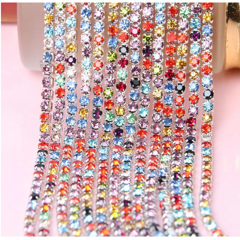 High Density Mixed Color AB Crystal Silver Base Cup Claw High Density Mixed Color AB Crystal Silver Base Cup Claw