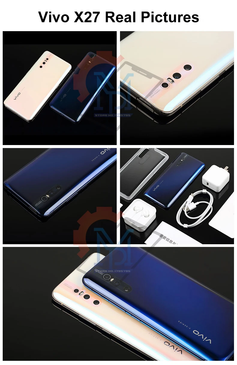 Vivo X27 мобильный телефон 6,3" 8 ГБ ОЗУ 128 ГБ/256 Гб ПЗУ Snapdragon 675/710 Android 9 4000 МП три кадра мАч смартфон