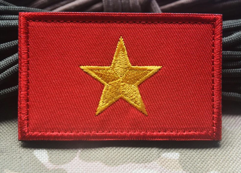 Полная вышивка вьетнамский Флаг патч Рюкзак Сумка куртка нарукавная нашивка одежда сделай сам
