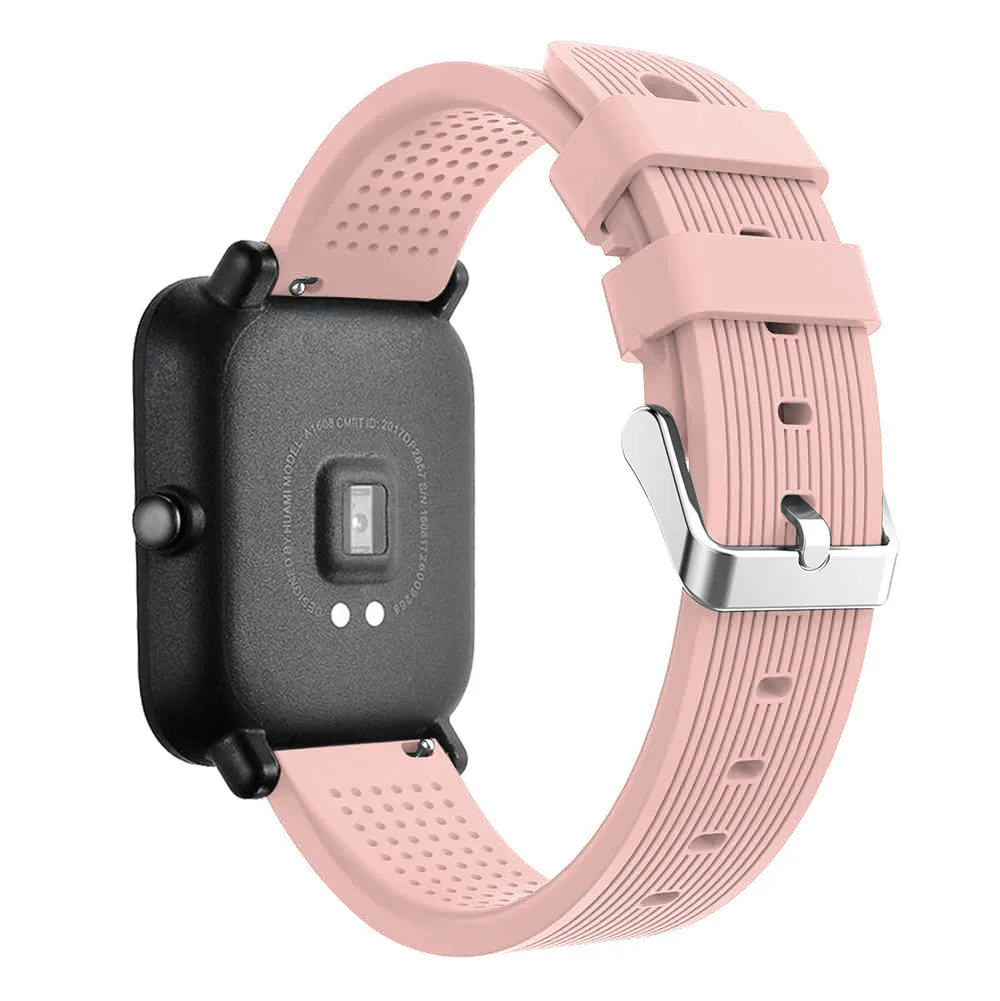 20 мм силиконовый ремешок для часов Xiaomi Huami Amazfit Bip BIT PACE Lite Молодежный умный ремешок для часов спортивный браслет ремешок на запястье водонепроницаемый