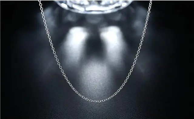 Collier chaîne en argent Sterling 925, 5 pièces/lot, mode hommes/femmes, bijoux à bricoler soi-même, chaîne Rolo 1mm, collier 16 18 20 22 24 pouces, vente en gros