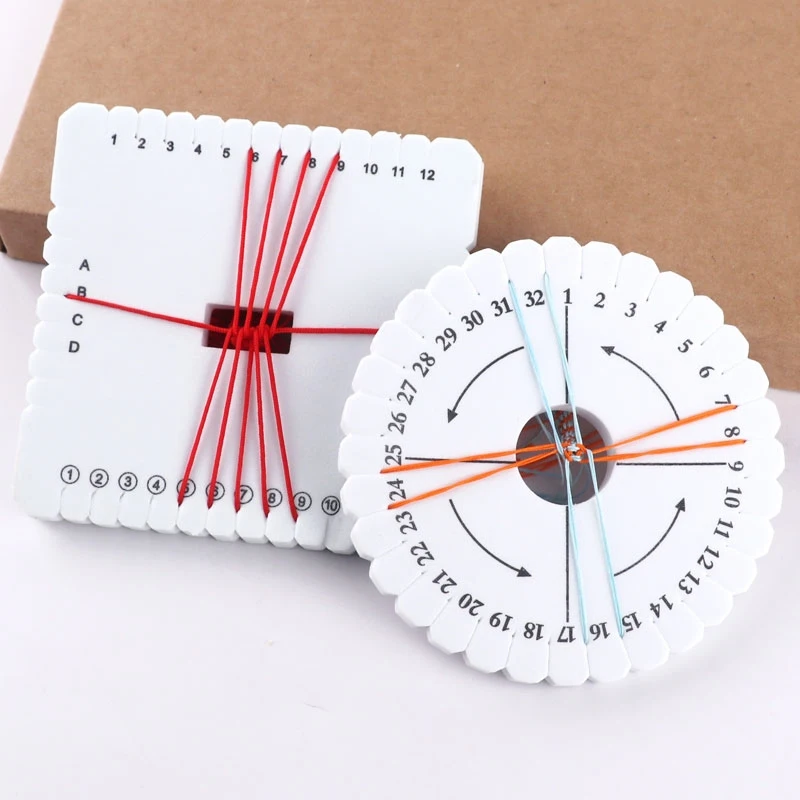

2Pcs/set Round and Square Beading Cord Disc DIY String Thread Tassels Bracelet Braiding Disk Braided Plate Embroidery Frame