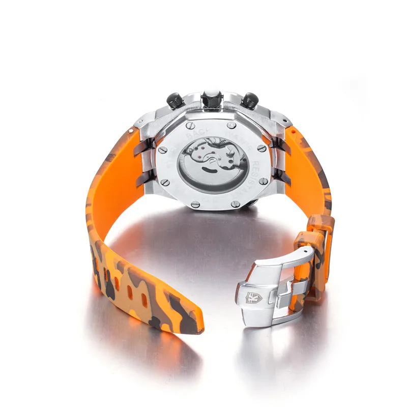 KIMSDUN автоматические механические мужские часы Montre Homme все вспомогательные рабочие часы с силиконовым ремешком Мужские Роскошные мужские часы Relogio