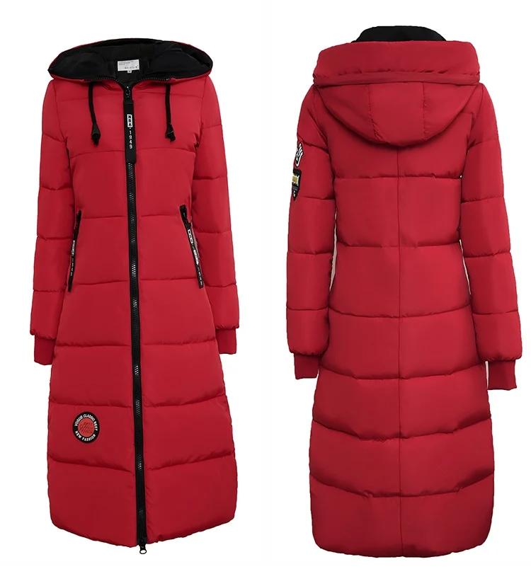 Зимние куртки женские теплые длинные пальто новая мода уличная Толстая парка контрастная цветная куртка женская верхняя одежда пальто