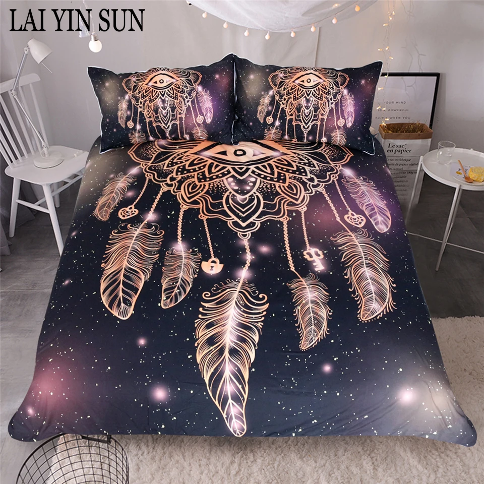 Lai Yin Sun Hipster Watercolor Eye Bedding Set Queen Size Dreamcatcher Feathers Duvet Cover Bohemian Printed Bed Cover 3 Pcs Lai Yin Sun Hipster Watercolor Eye Bedding Set Queen Size Dreamcatcher Feathers Duvet Cover Bohemian Printed Bed Cover 3 Pcs