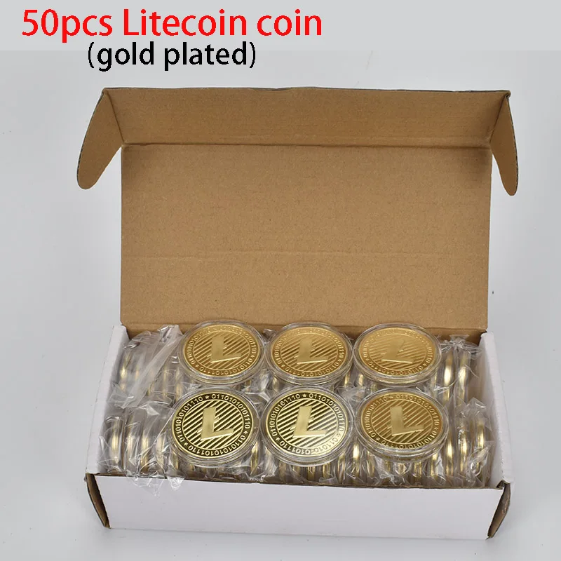 

50PCS Hot Gold Plated Litecoin Coin Metal coin For Collection