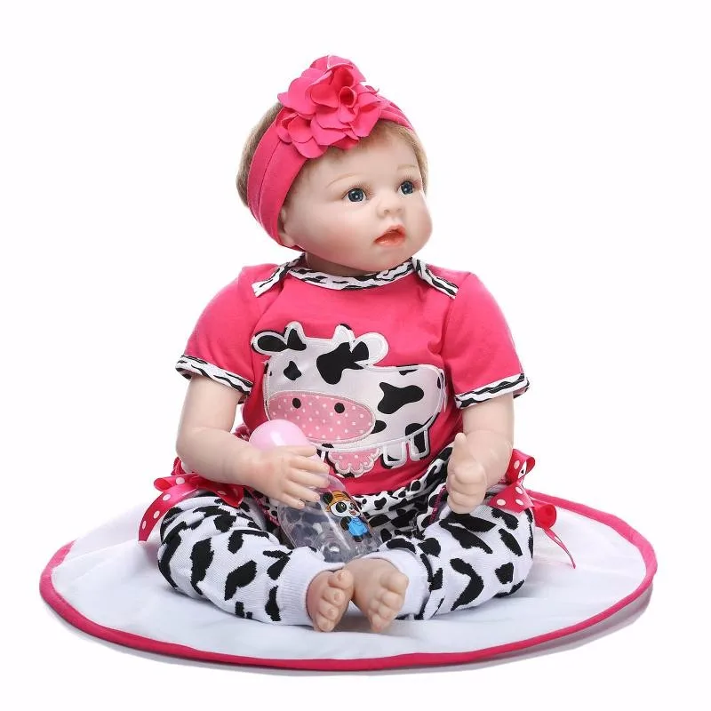 Reborn Baby Doll 22 дюймов 55 см мягкие силиконовые Boneca Reborn Menina дети играть дома игрушечные лошадки