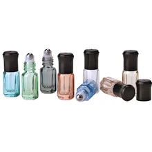 20pcs/lot 3ml Empty mini glass rollon bottles for essential oils refillable perfume bottle deodorant containers with black lid