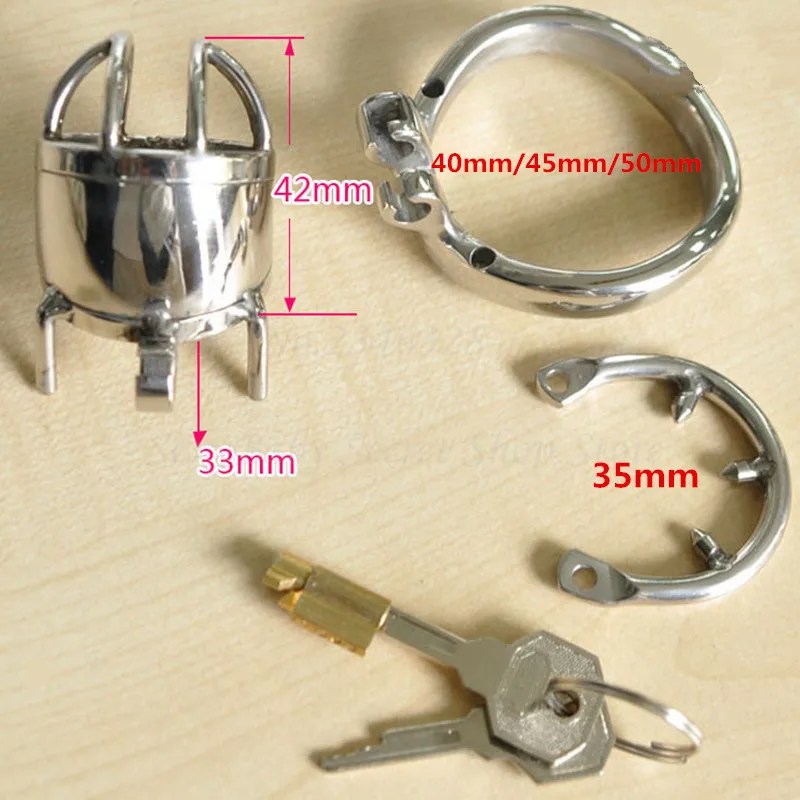 Male Chastity Device with Anti-Shedding Ring,Penis Rings,Cock Cage,Penis Lock,Stainless Steel Chastity Belt,BDSM Sex Toy For Men
