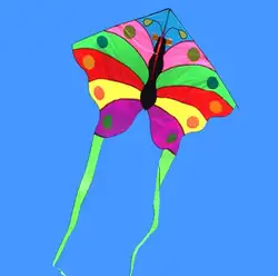Бесплатная доставка высокого качества Радужный большая бабочка кайт линии нейлоновая ткань Рипстоп детские игрушки воздушный змей
