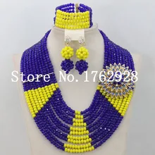 Изящные Модные королевские украшения с синим кристаллом набор, свадьба в Африканском нигерийском стиле бусы комплект ювелирных изделий