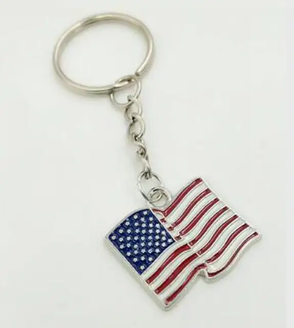 enamel american flag keychain for keys car key ring handbag souvenir