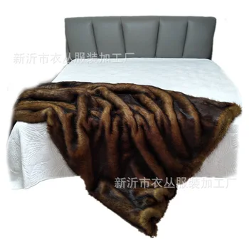 

European imported imitation red fox blanket faux fur throw 200x150cm