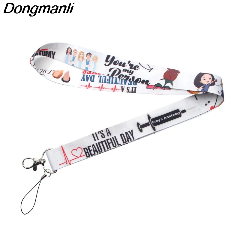 

Dongmanli TV Show Greys Anatomy Lanyard Phone Rope Keychains Phone Lanyard for Keys ID Card Cartoon Lanyards For Men Women M2856