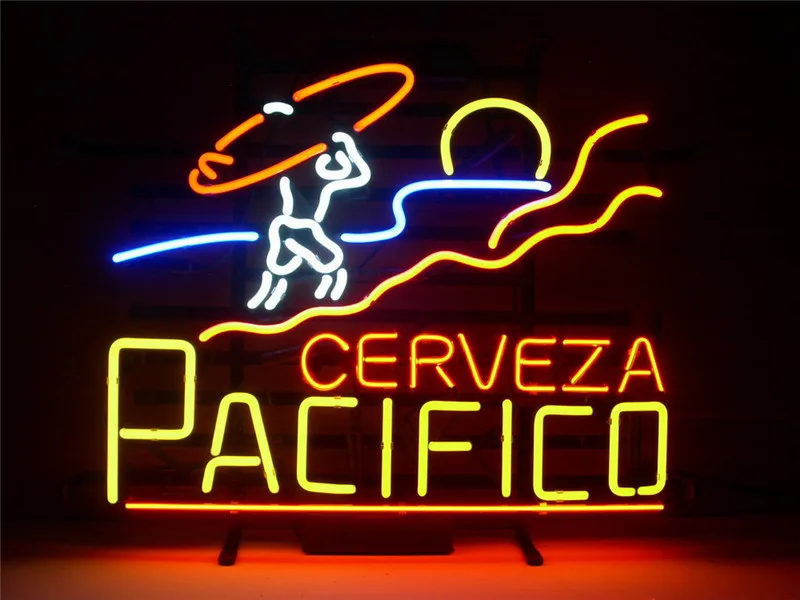 NEON SIGN For PACIFICO CLARA MEXICAN CERVEZA Signboard REAL GLASS BEER