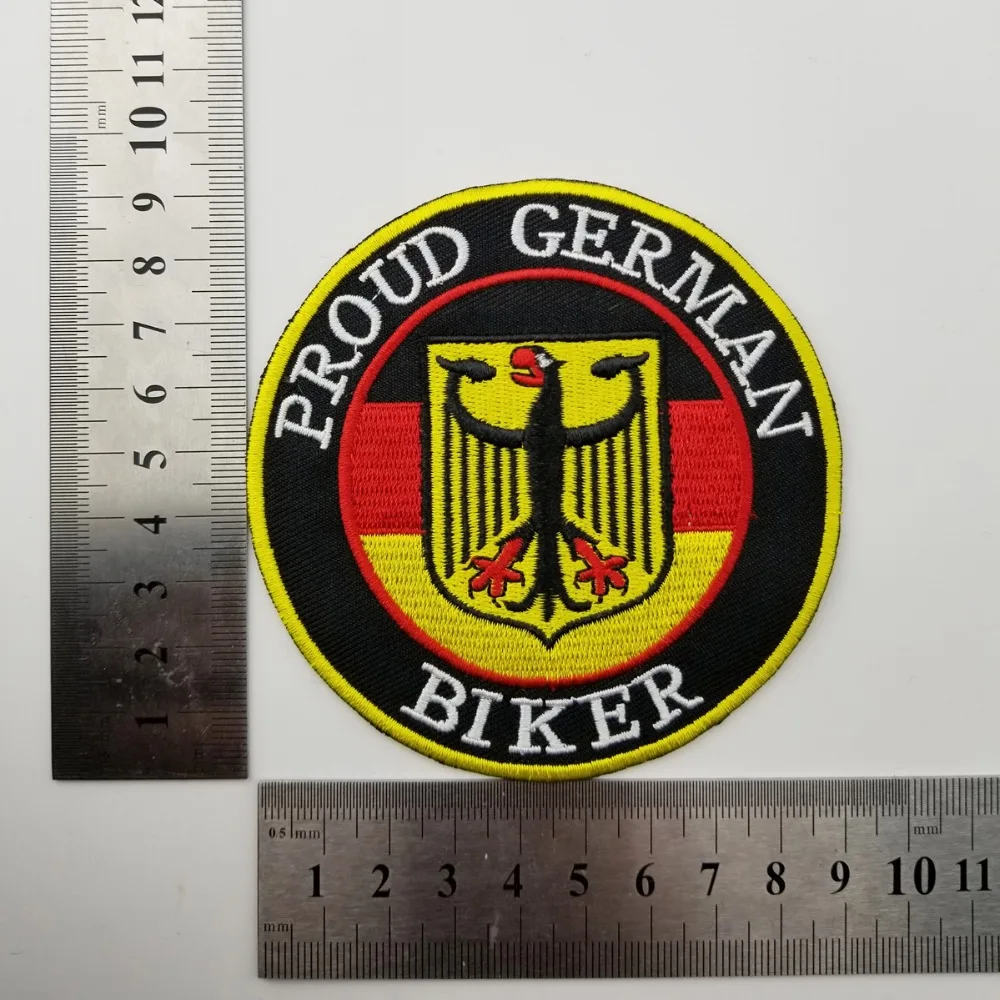 Proud German the emblem of Germany Biker Embroidered Iron On Front Biker Patch Free Shipping Customized DIY Design for Clothes (2)