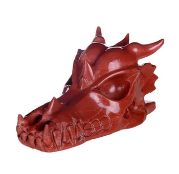 

Natural Red Jasper Dragon Skull/Head crystal healing carving
