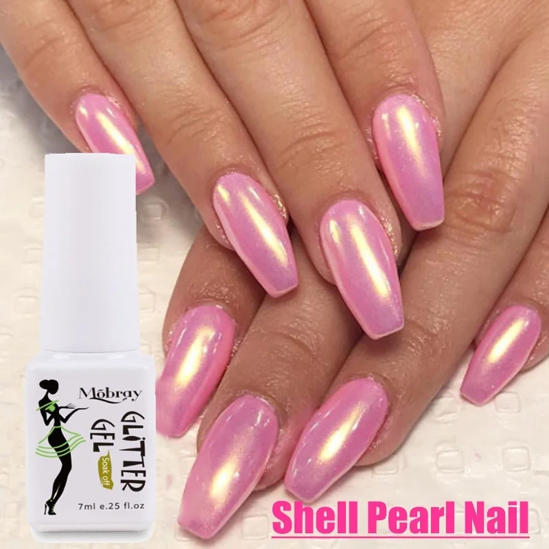 

Shell Glitter Nail Polish Vernis Semi Permanent Hybrid Varnish Gel polish uv Color Gel Manicure Primer Top Coat Glitter Nail Art