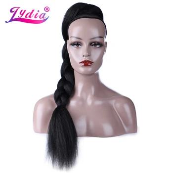 Lydia Heat Resistant Synthetic 30 Inch Kinky Straight Hair With Two Plastic Combs Ponytail Extensions All Colors Available 4