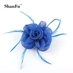ShanFu для женщин Малый Sinamay чародей для свадьбы церкви перьевая брошь коктейль волос AccessoriesSFB7030 96 шт./лот