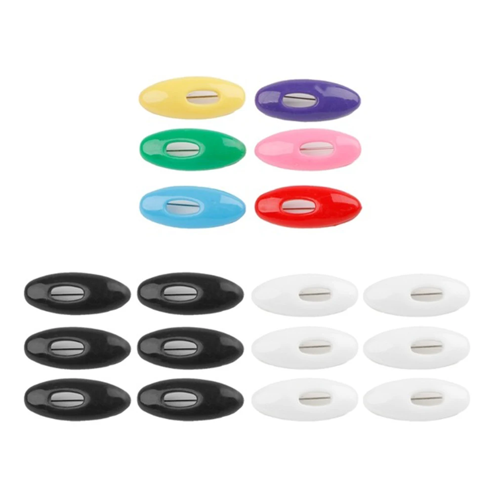 

6 Pcs/Set Plastic Oval Safety Pins Women Scarf Buckle Convenient Scarves Pin Black White Multicolor