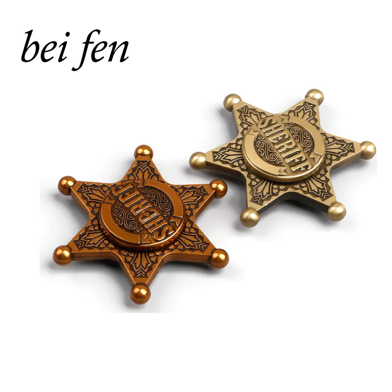

Retro Sheriff Captain Starfish Fidget Spinner 2 color Metal Hand Spinner Reduce Stress and Increase Attention Tri-spinner Stress