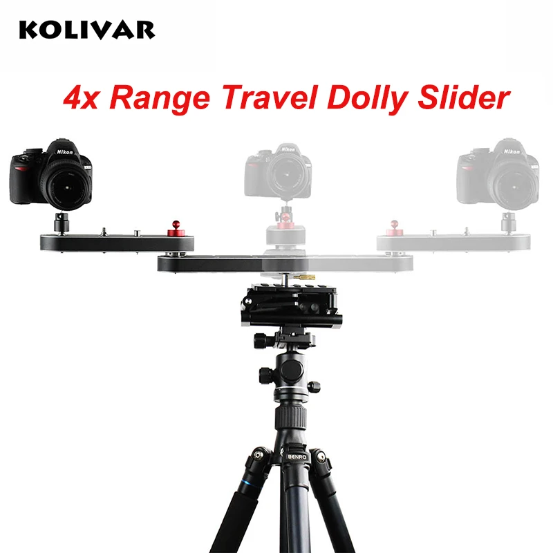 

KOLIVAR New DSLR Video Camera Slider Panning and Linear Motion 4x Range Travel Dolly Slider for SLR Camera Camcorder Video Film