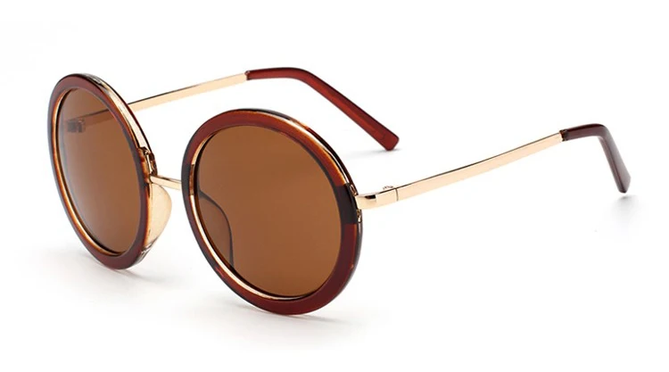 DRESSUUP, новинка, Ретро стиль, круглые солнцезащитные очки для женщин, фирменный дизайн, Винтажные Солнцезащитные очки для женщин, покрытие Oculos De Sol Gafas lunette de soleil - Цвет линз: C6