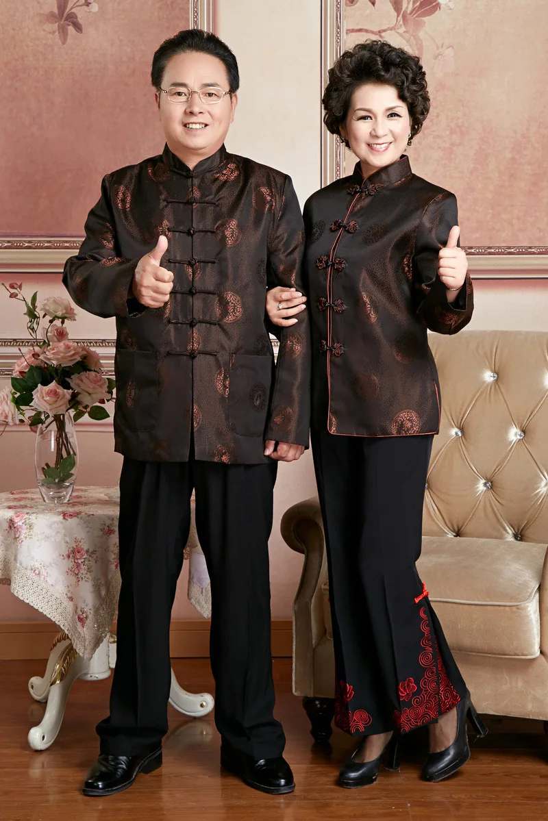 Осенне-зимняя новая Китайская традиционная Женская и мужская куртка с длинными рукавами, пальто, китайское платье для влюбленных, одежда для свадьбы, дня рождения