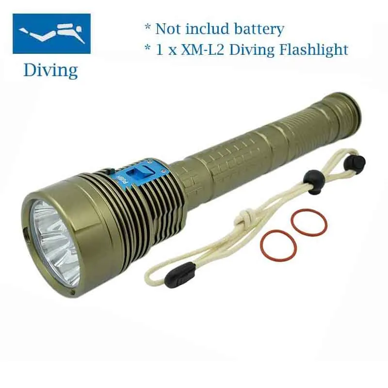 

New LED 18000 Lumen 7 x XM-L2 LED Underwater Waterproof LED 70W 1 Mode Dive Diving Flashlight Torch 200M Flash Light Lantern