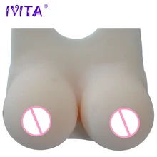 IVITA 1400g Realistic Silicone Breast Forms Crossdresser Silicone Breasts Fake Boobs For Transgender Enhancer Drag Queen Shemale