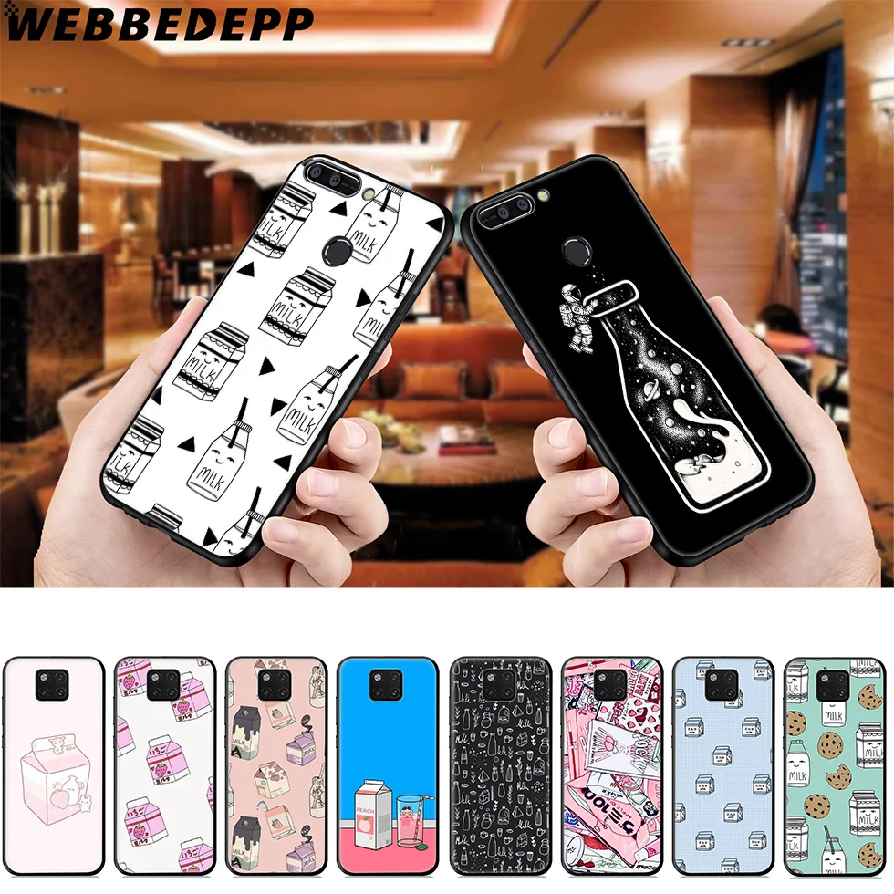 WEBBEDEPP Milk милый розовый мягкий чехол для Huawei Mate Honor 20 6A 7A 7C 7X 8 9 9X 10 View Lite Pro 30 |