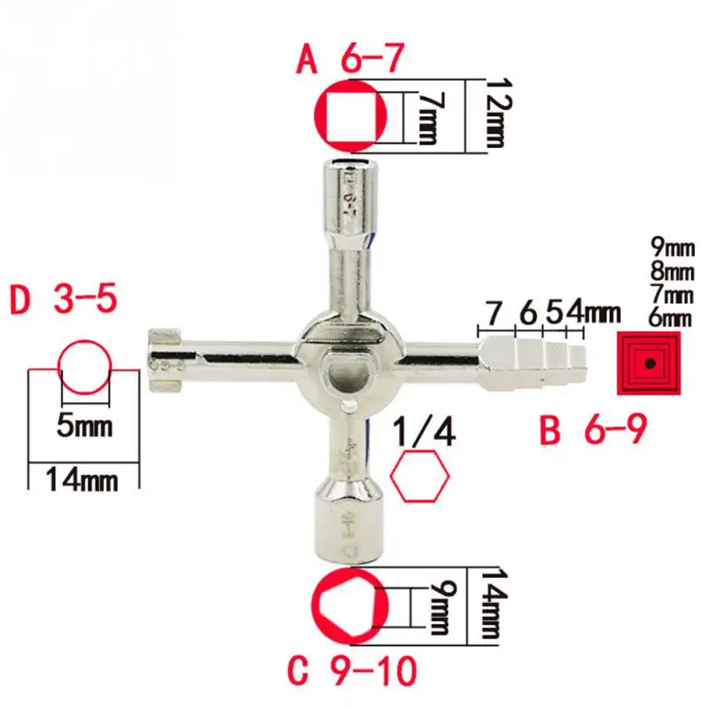 10 в 1 многофункциональный электрик сантехник Универсальный перекрестный переключатель ключ универсальный квадратный треугольный ключ для газового поезда