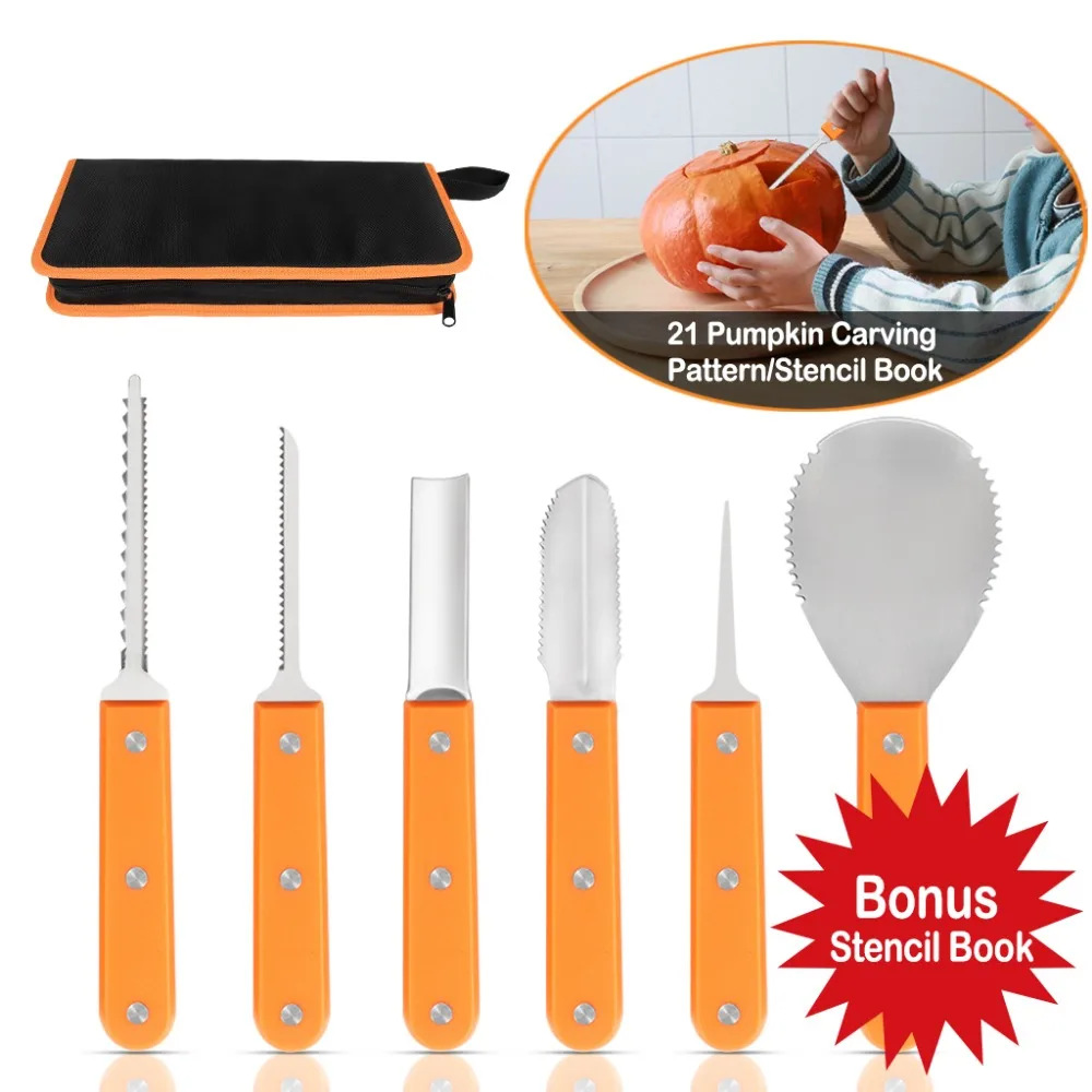 1 Set Professional Pumpkin Carving Tool Halloween Kit Scoops Scrapers