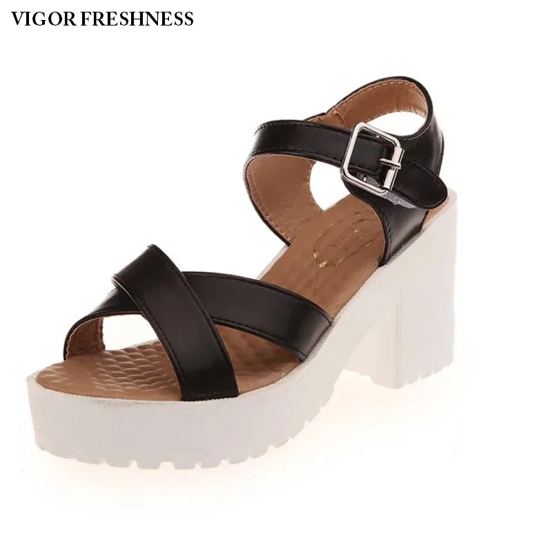 

VIGOR FRESHNESS Sandals Women Shoes Woman Summer Shoes Ladies High Heels Sandals Women's Sandals Platform Shoes Thick Heels W215