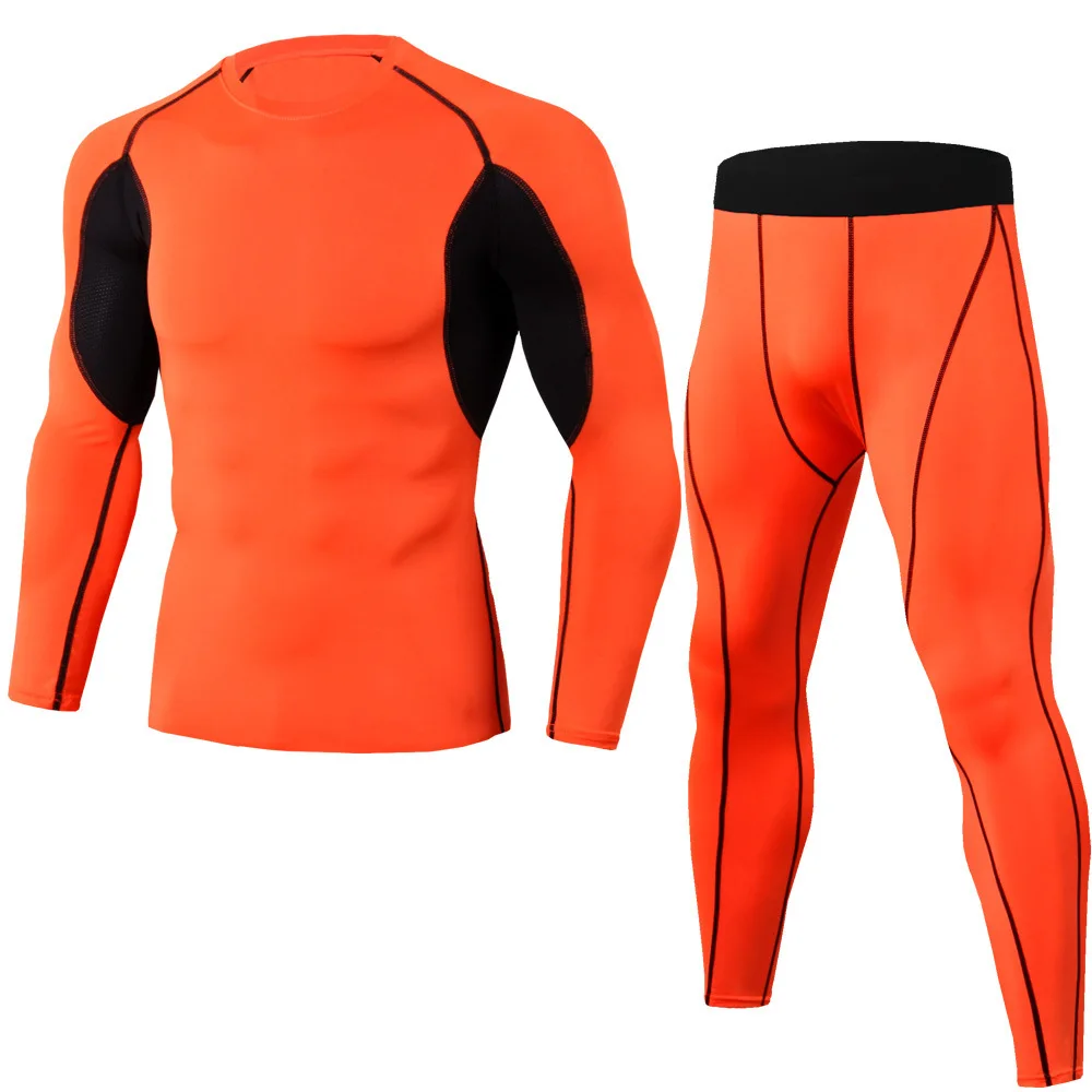 Новая одежда для маленькой девочки 2 шт./компл. Для мужчин спортивный костюм для тренажерного зала Фитнес компрессионный спортивный костюм одежда бег спортивной тренировки колготки - Цвет: KC2-8