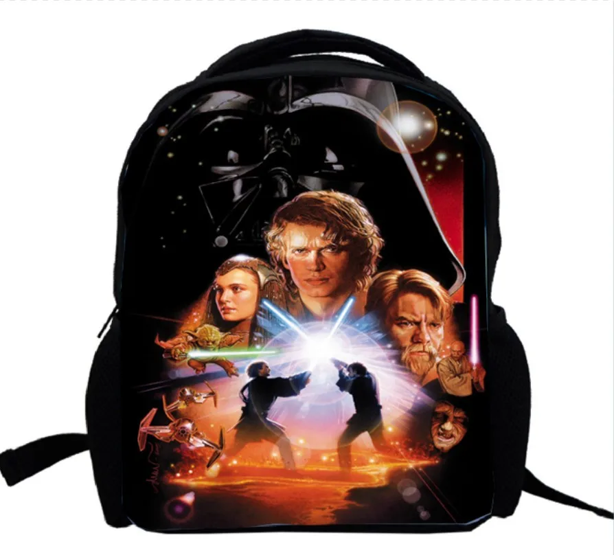 13 дюймов Звездный рюкзак войны Дарт Вейдер йода джедай сумка для начальной школы Пробуждение силы фильм Детская сумка для мужчин на заказ 1