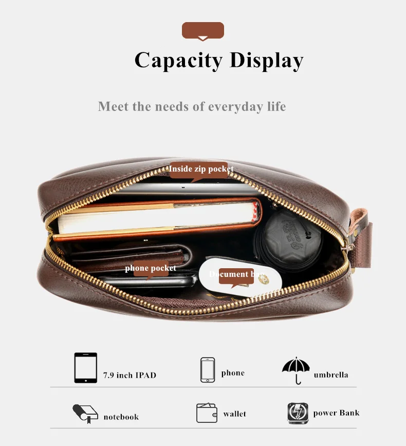 Men Casual PU Leather Shoulder Messenger Bag Men's Business Crossbody Bags Male Handbags Messenger Bags Briefcase Flap For Ipad