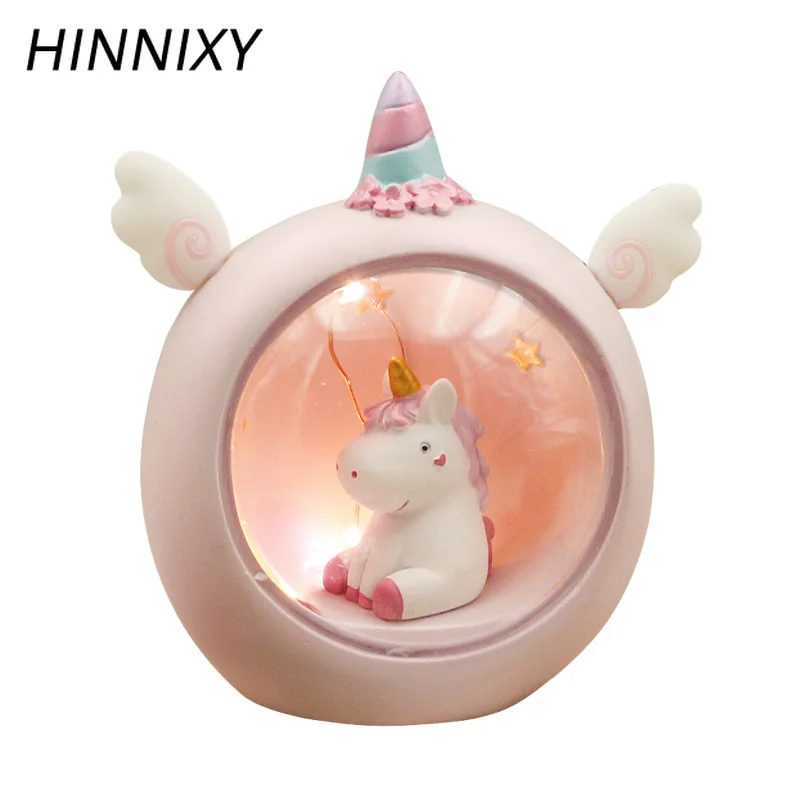 Hinnixy Единорог светодиодный ночник Розовый Синий Милая лампа для детей девочек